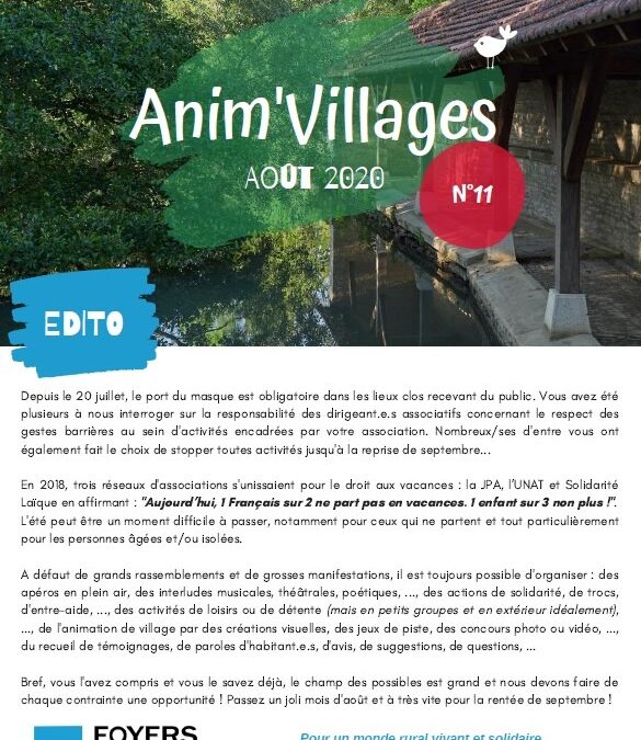 Anim’Villages – août 2020